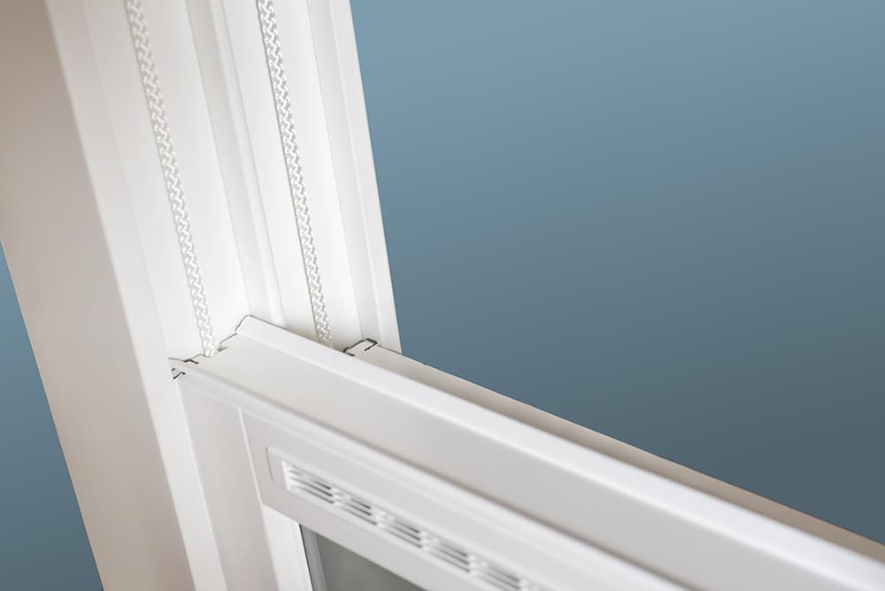 This angle highlights our commitment to quality in the assembly of the oak sash window frame