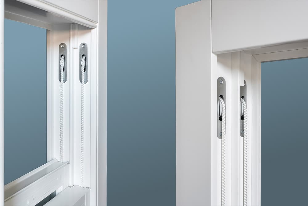 Robust multi-point locking system, featuring sash lifts, fitch fasteners, and key-operated security locks